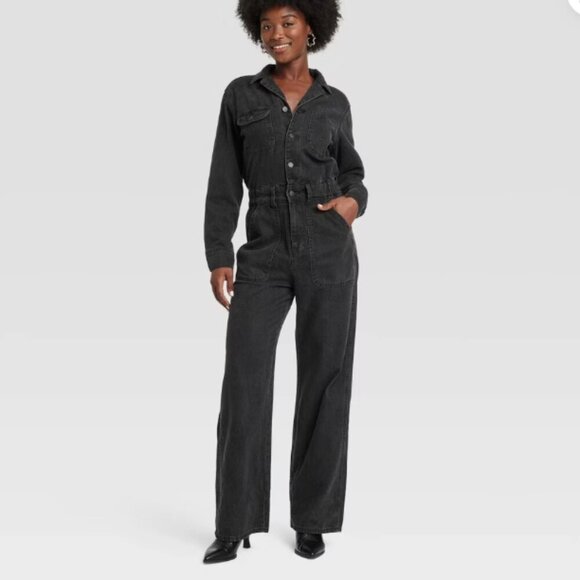 Universal Thread Pants - NEW Women's 6 Long Sleeve Utility Baggy Denim Jumpsuit - Universal Thread k1022